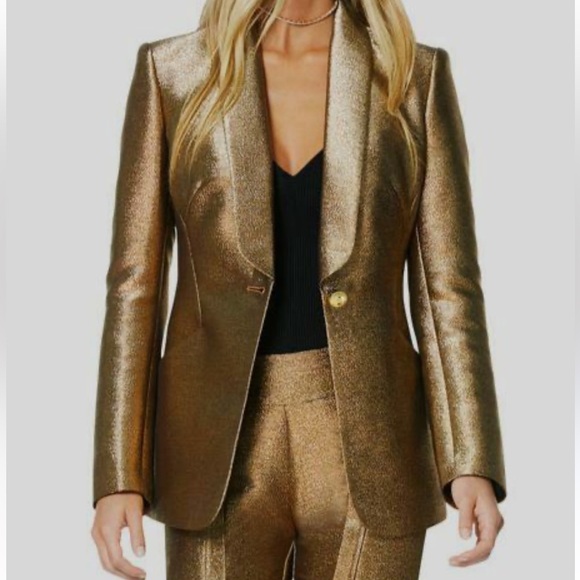 Ramy Brook  Women luxury Blazer Metallic Gold - Picture 2 of 16